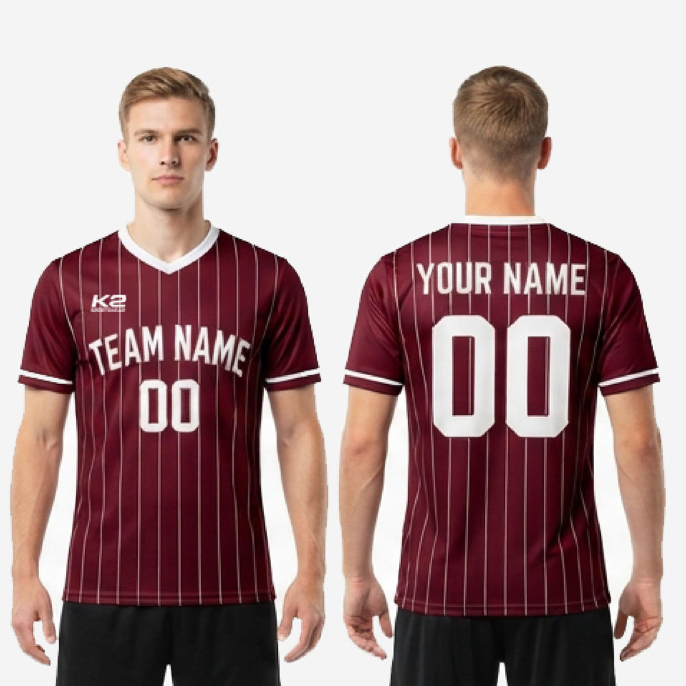 Custom Maroon Personalized Soccer Jersey - Team Name and Numbers