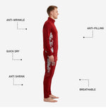 Custom maroon soccer tracksuit back view showing squad name arc and number print zone on 100 percent polyester knit fabric