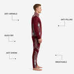 Maroon soccer tracksuit jacket close-up highlighting stand collar, full zip, ribbed cuffs, and silver sublimated shoulder panel