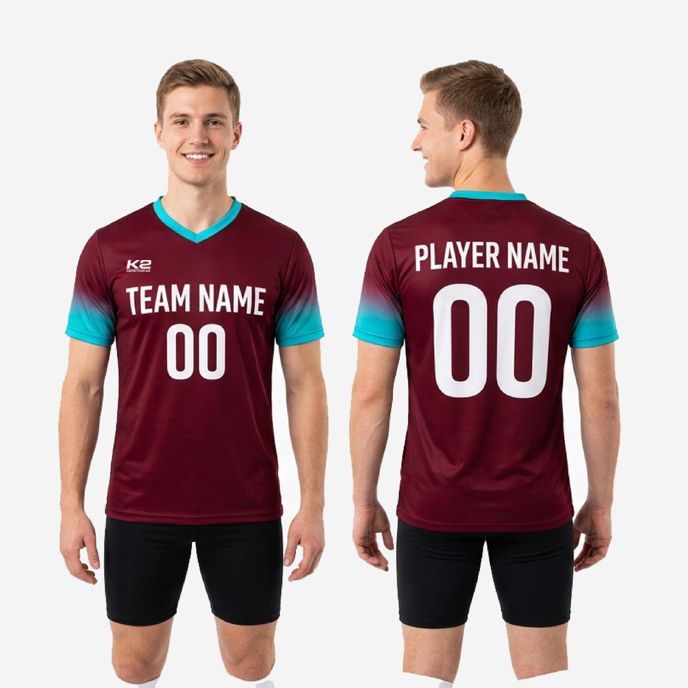Maroon Soccer Training Jersey - Custom Maroon Gradient Top