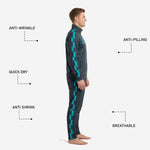Charcoal and Teal custom mens soccer jacket only variant with full-zip stand collar and checker sleeve stripe