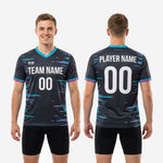 Custom mens soccer training jersey charcoal teal fuchsia full body athletic cut sublimated matchday jersey