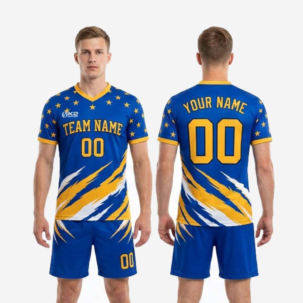 Custom Men's Soccer Uniforms in Royal Blue - Team Numbers