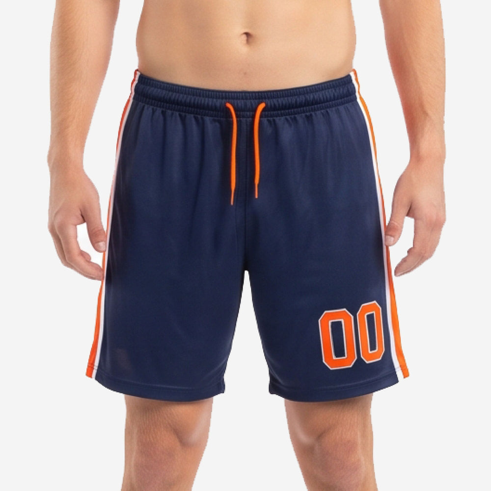 Custom Navy Blue Soccer Shorts - Elastic Waistband