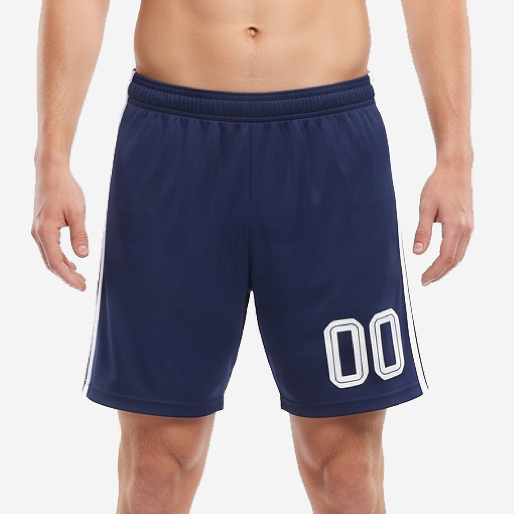 Navy/White Custom Navy Blue Soccer Shorts | Team Numbers
