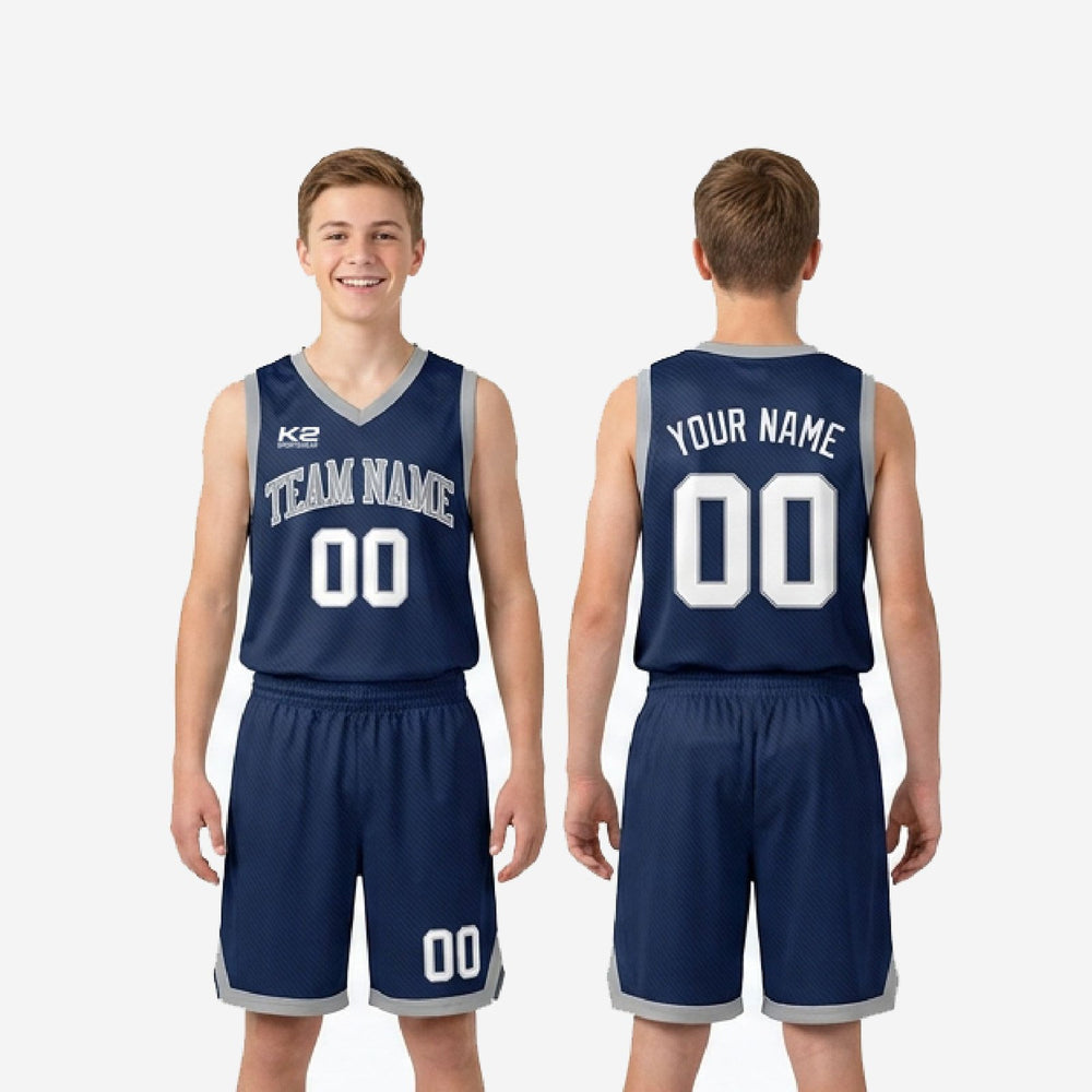 Custom Navy Youth Basketball Uniforms | Names and Numbers