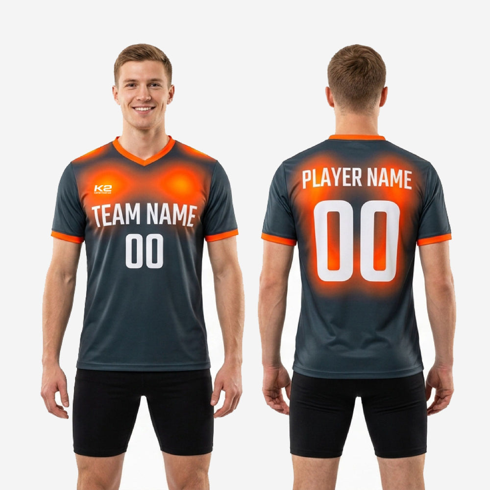 Custom Orange Soccer Training Jersey - Team Numbers