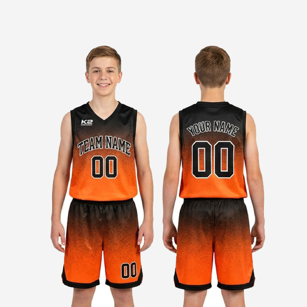 Custom Orange Youth Basketball Uniforms | 2-Piece Team Set