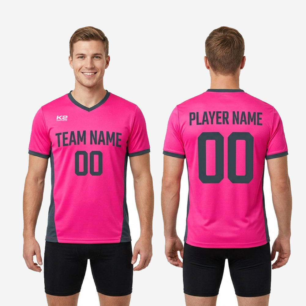 Pink Soccer Training Jersey - Custom Hot Pink Two-Tone Top