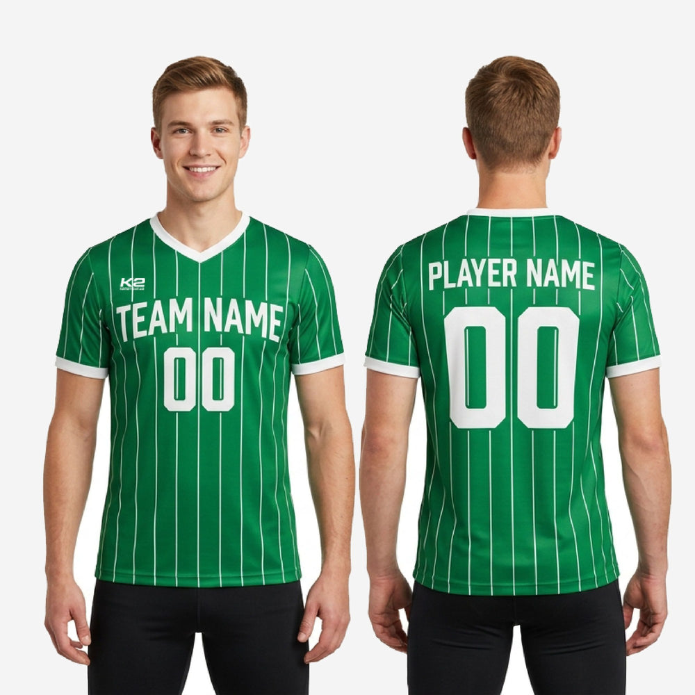 Pinstripe Soccer Training Jersey Custom in Kelly Green