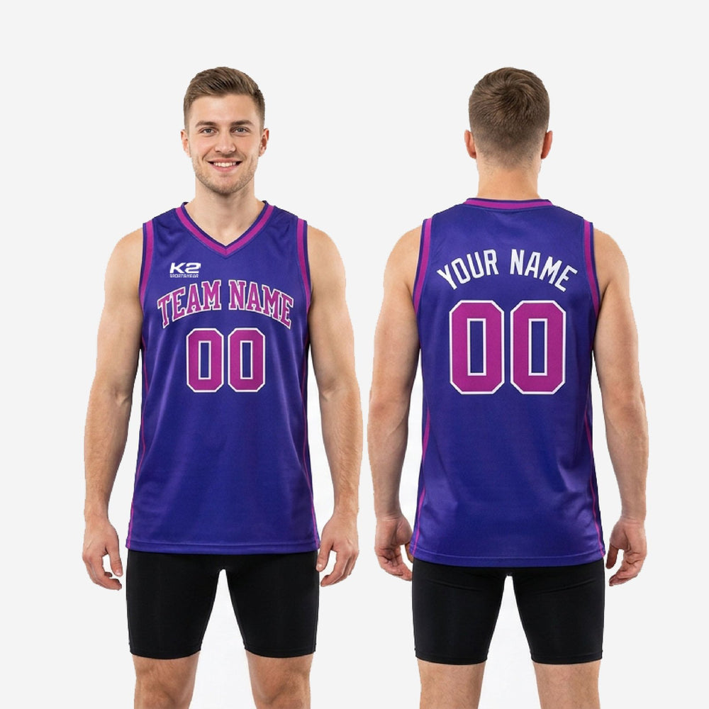Custom Purple Basketball Jerseys with Names and Numbers - Pink