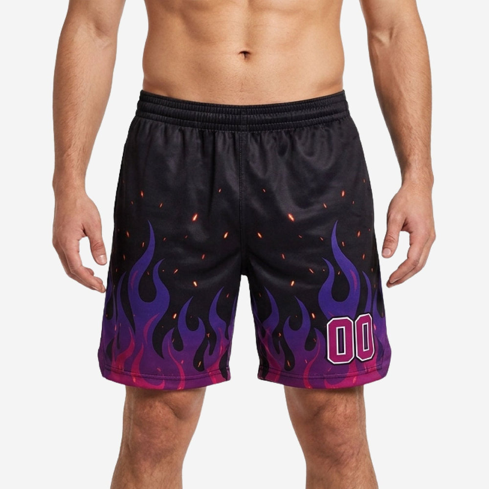 Court Ready Custom Purple Basketball Shorts - Black and Purple