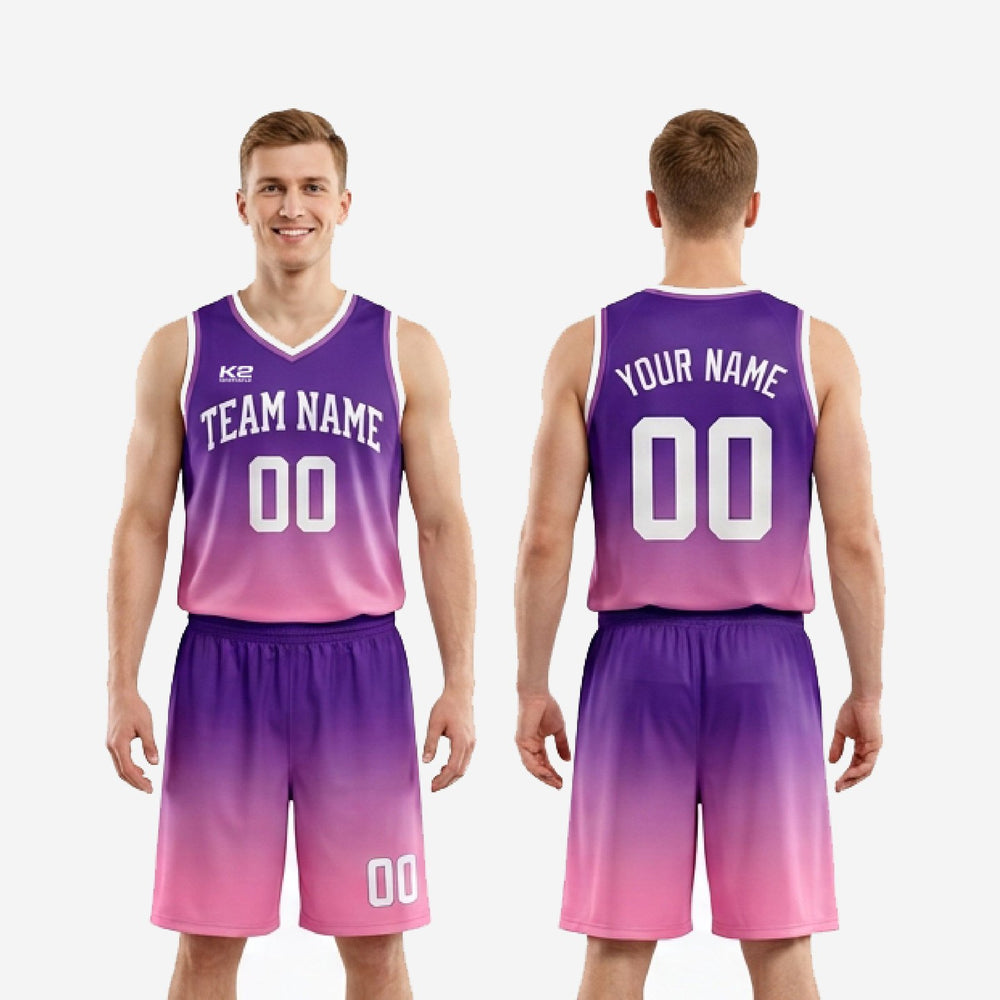 Custom Purple Basketball Uniform - Purple and Pink Team Order Set