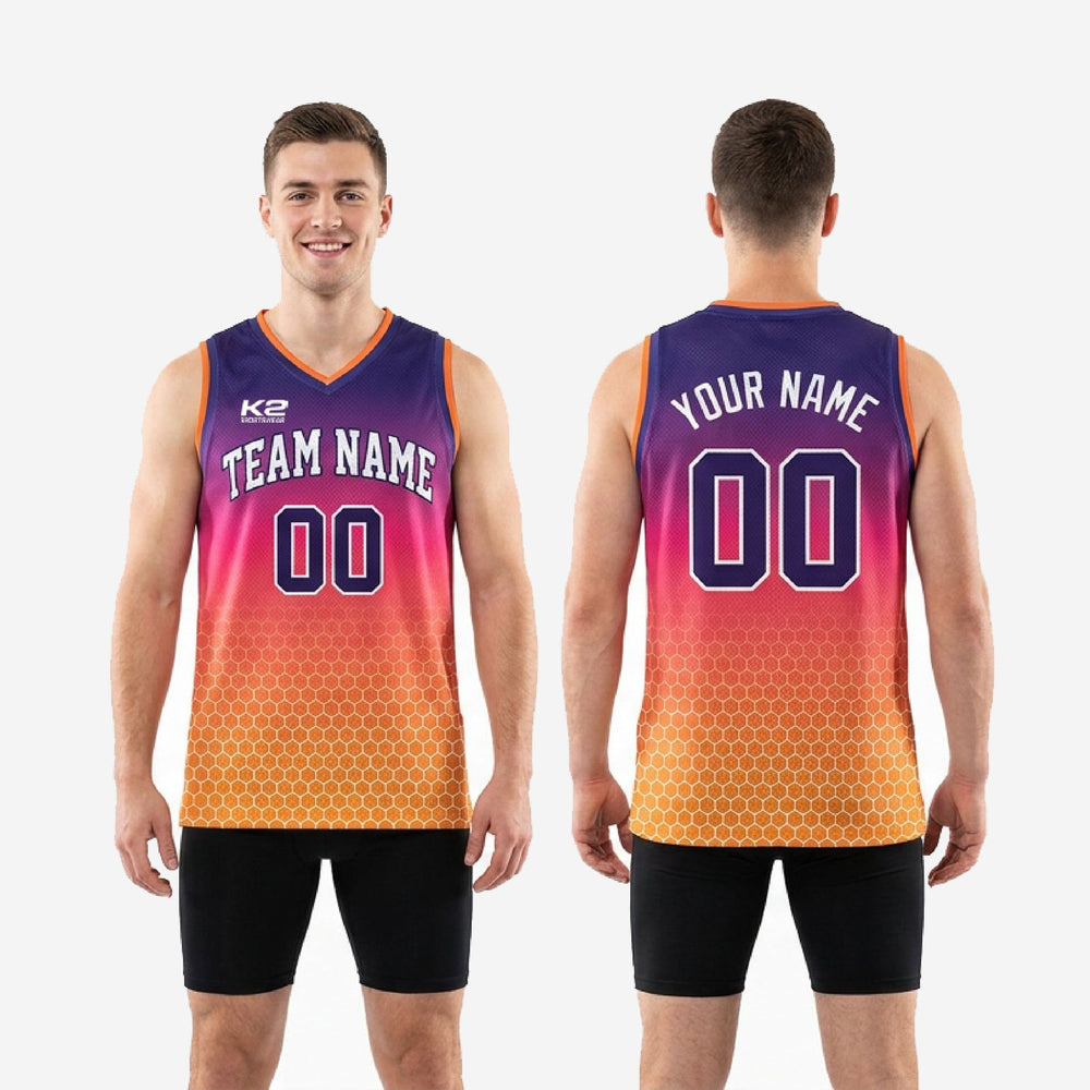 Custom Purple and Gold Basketball Jerseys - Approved Before Printing