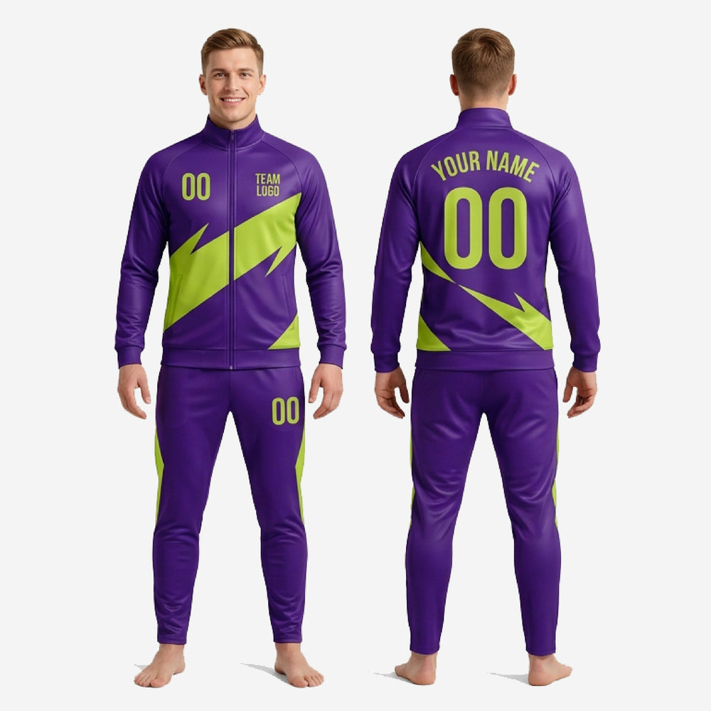 Purple Soccer Tracksuit - Custom Royal Purple with Player Numbers