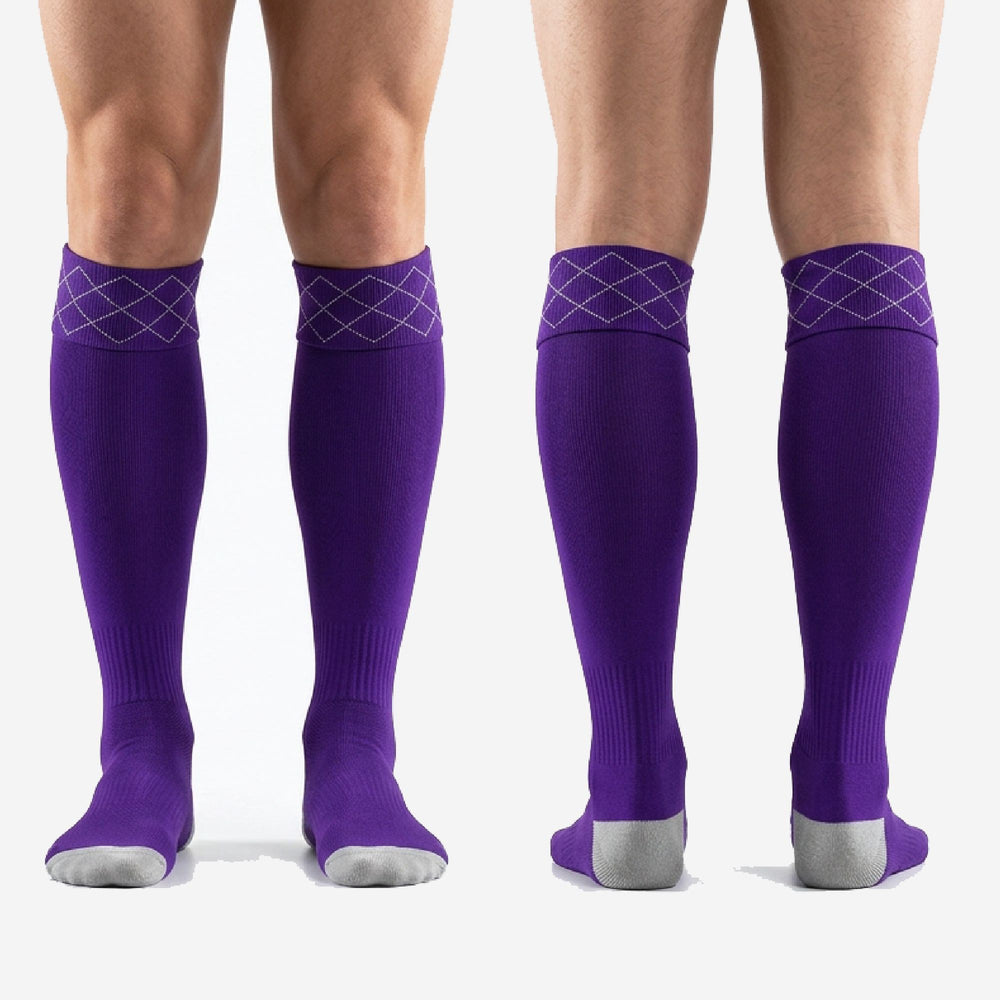 Custom Purple Soccer Socks - Royal Purple, Moisture Wicking