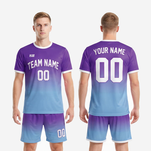 Custom Purple Soccer Uniforms - Gradient, Moisture-Wicking