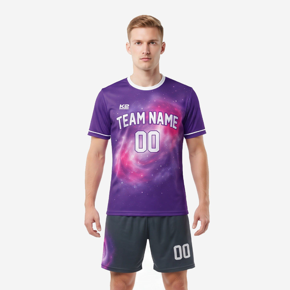 Crew Neck Custom Purple Soccer Uniforms - Purple Pink