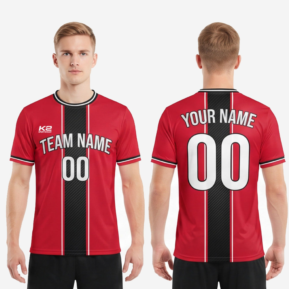 Bold Custom Red and Black Soccer Jersey - Red Kit