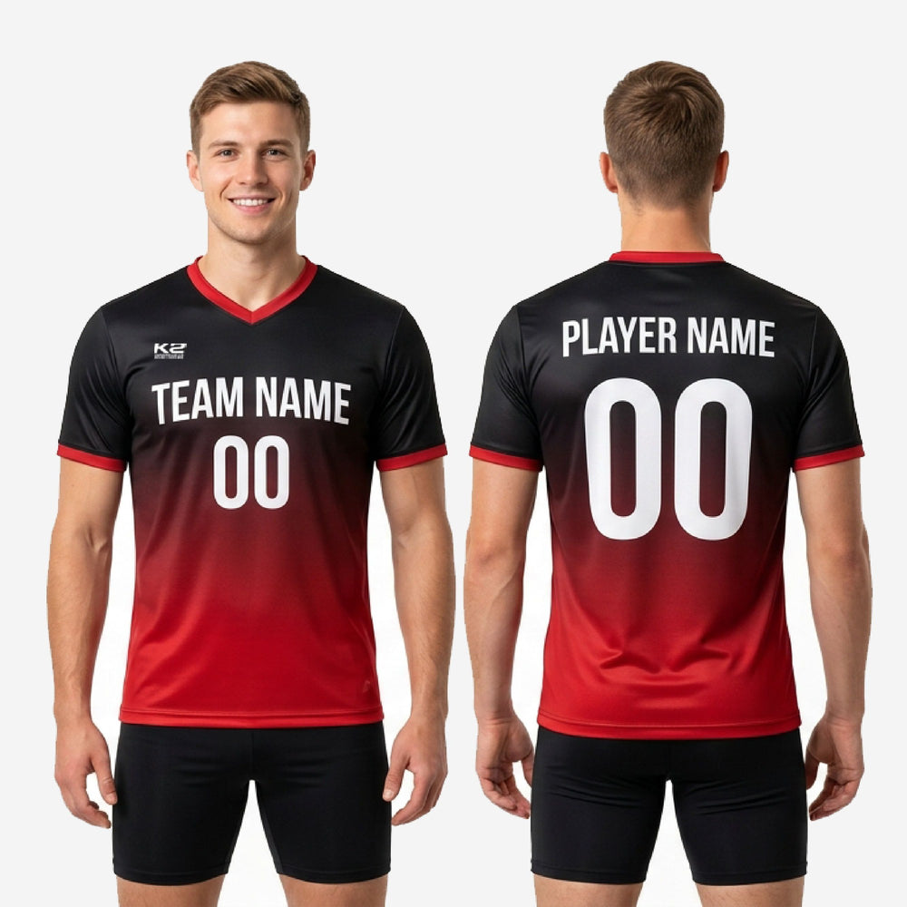 Gradient Red and Black Practice Jersey in Custom Colors