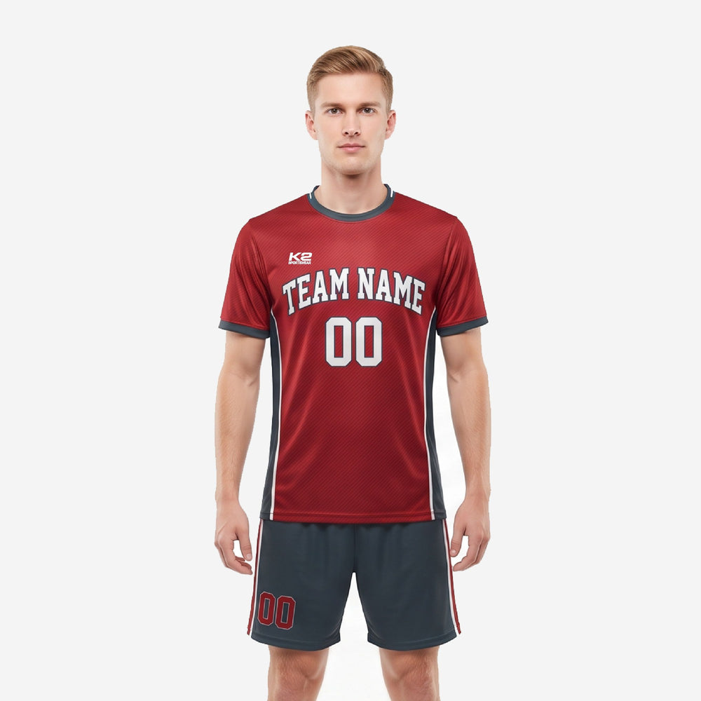 Custom Red and Black Soccer Uniforms - Full Squad Kit