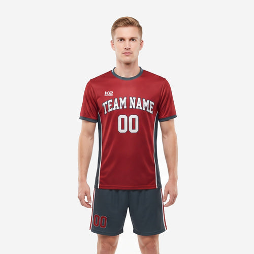 Custom Red and Black Soccer Uniforms - Full Squad Kit