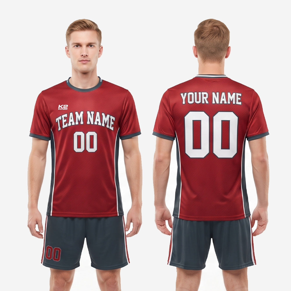 Custom Red and Black Soccer Uniforms - Full Squad Kit
