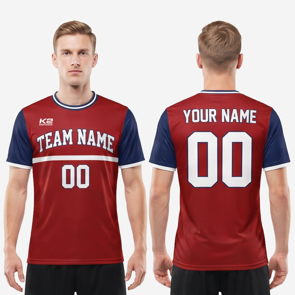 Custom Red and White Soccer Jersey - Crimson Kit for Club Leagues