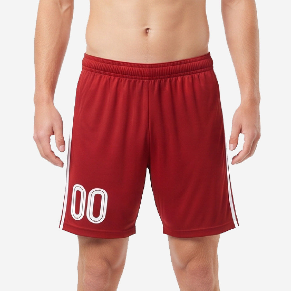 Red Soccer Shorts - Custom Crimson, Full Sublimation