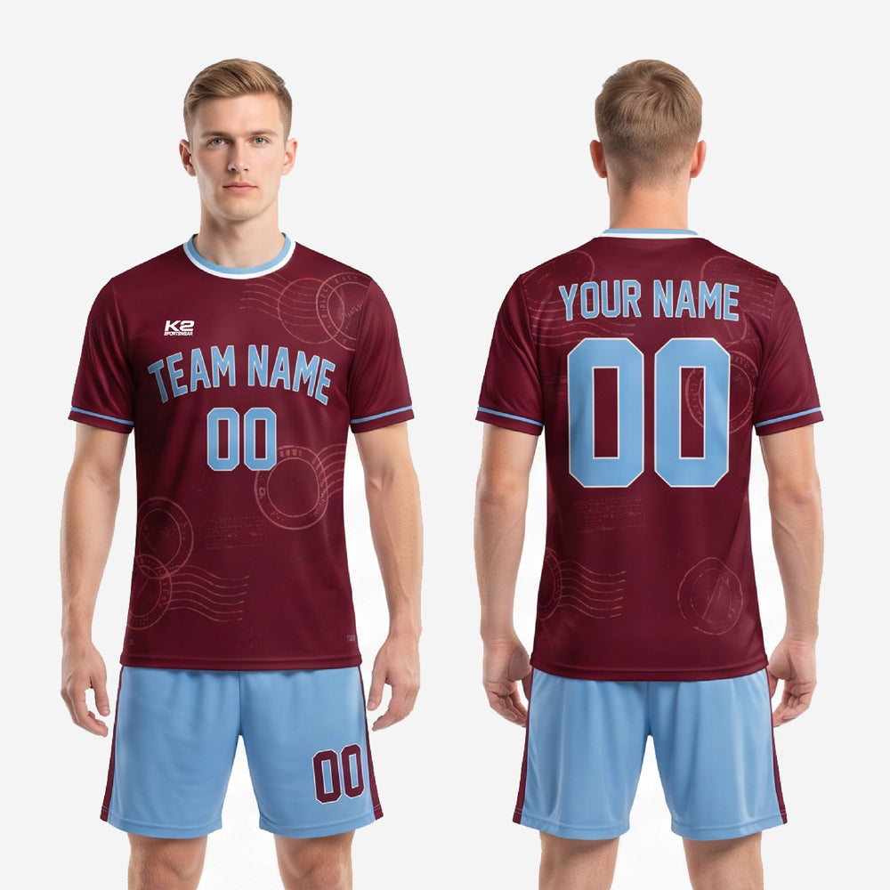Classic Custom Retro Soccer Uniforms - Maroon Kit