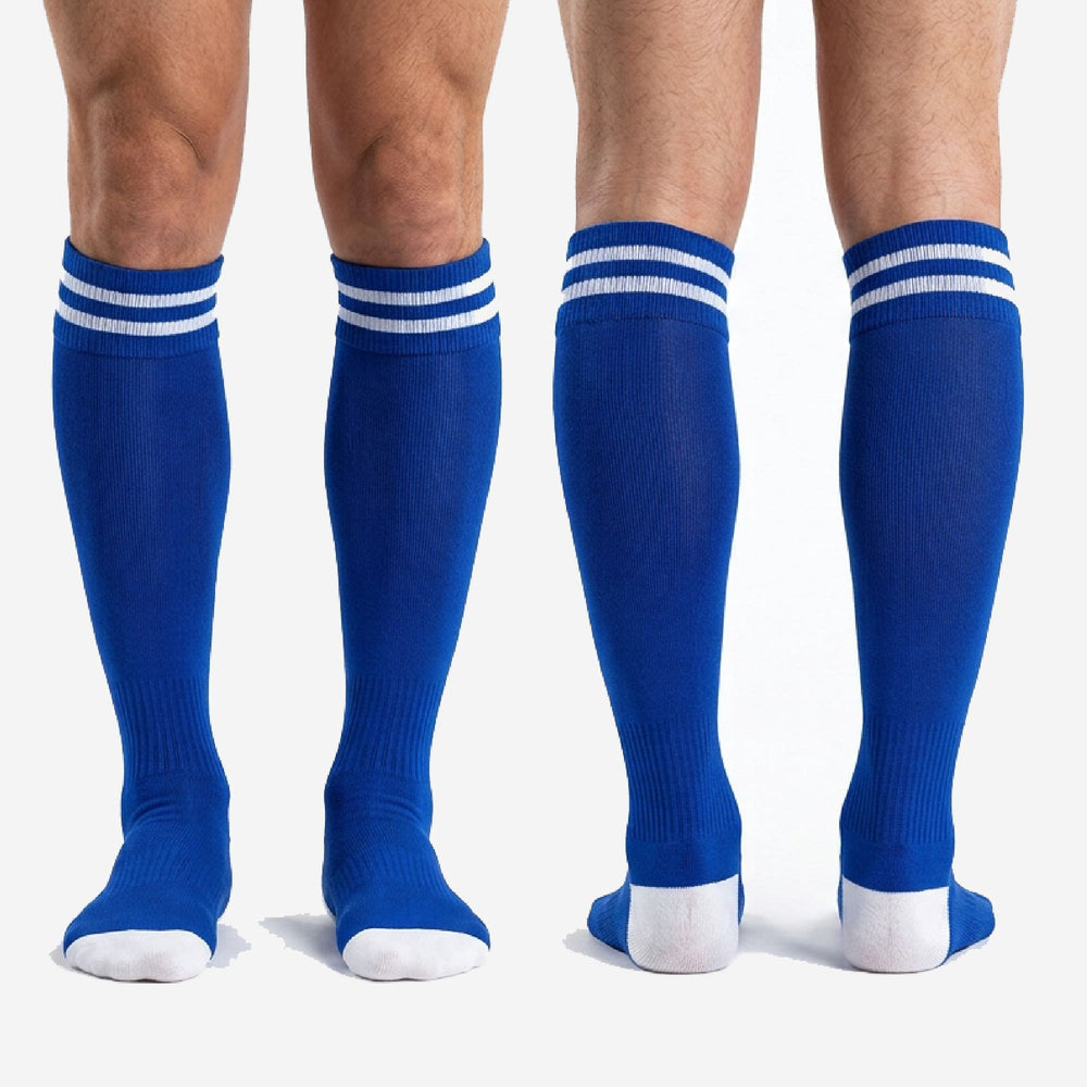 Royal Blue Soccer Socks - Custom Stripe, Full Sublimation