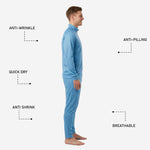 Sky blue soccer tracksuit pants detail showing tapered ankle zip and elastic waistband with drawcord