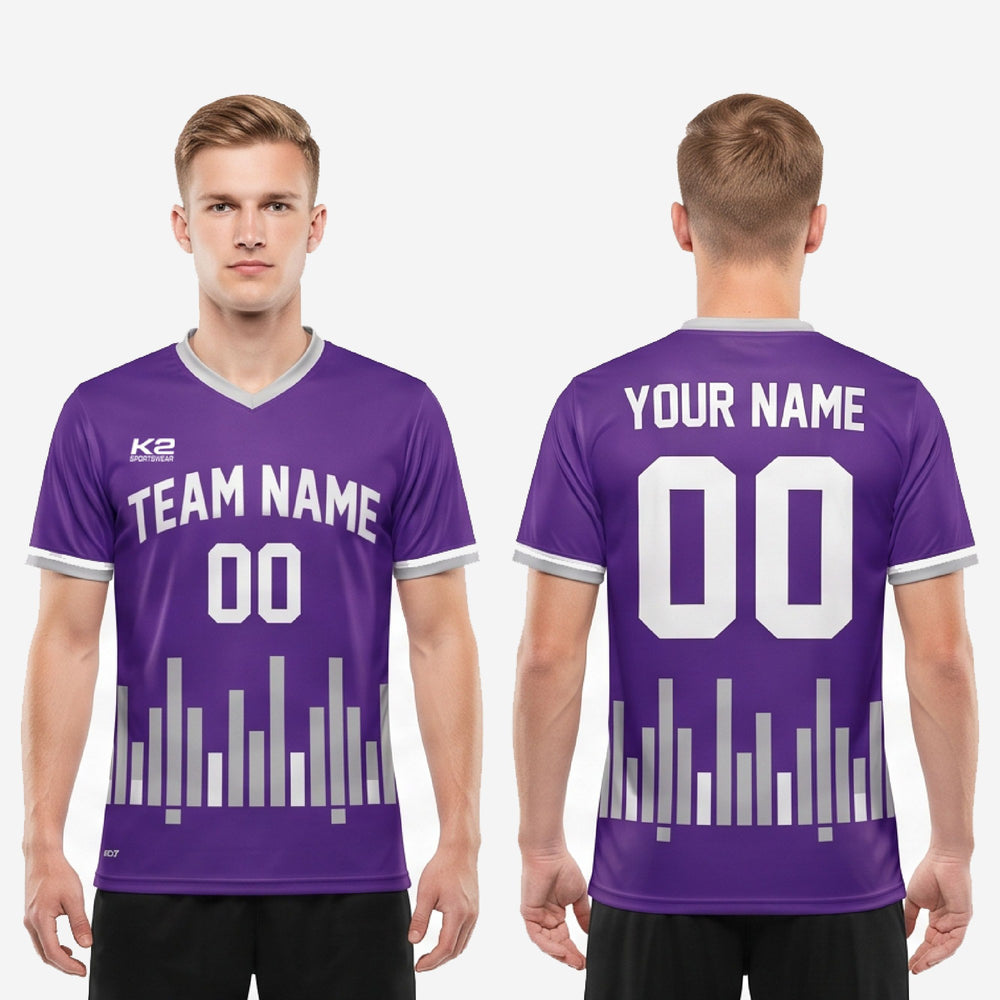 Breathable Mesh Custom Soccer Team Purple Jerseys - Royal Purple