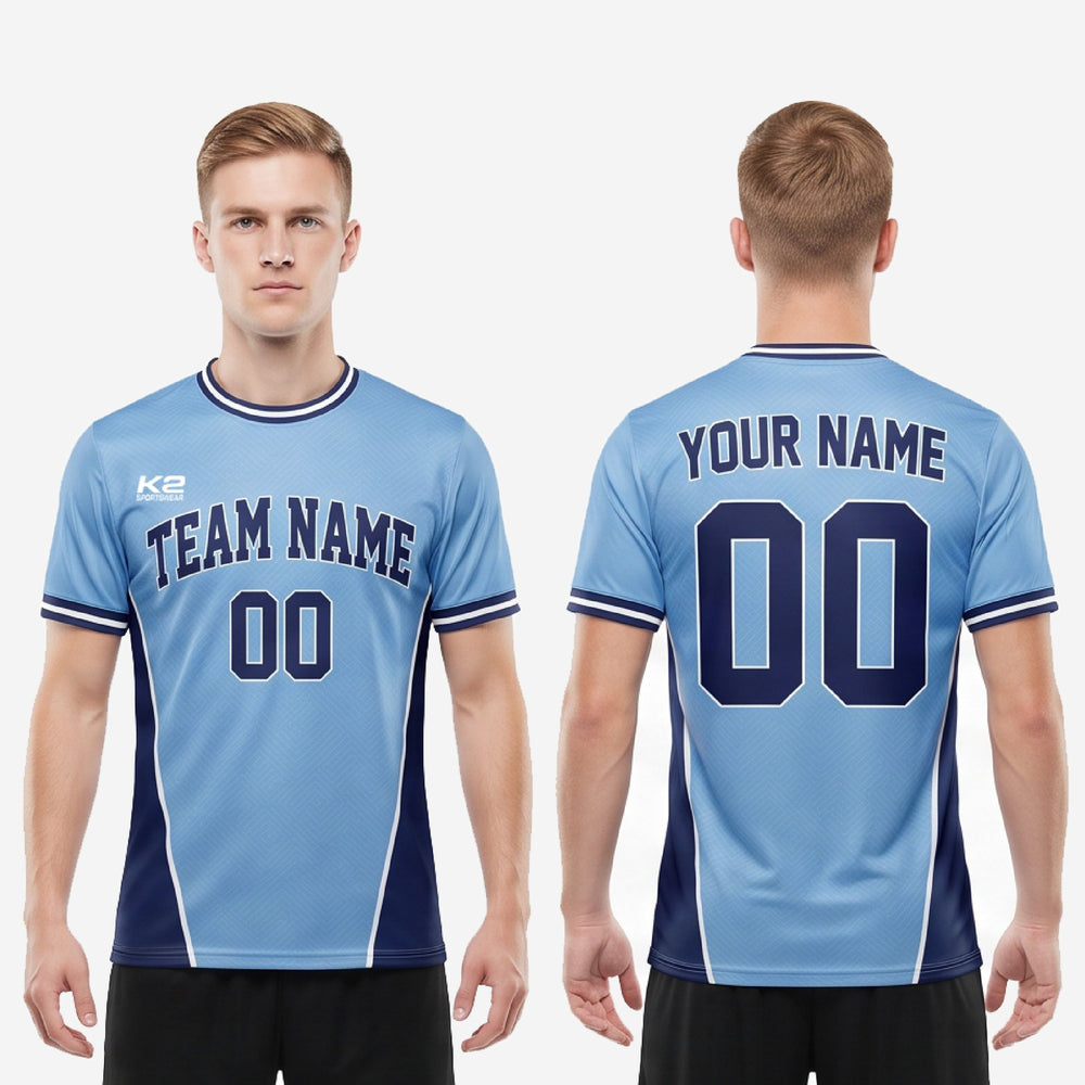 Custom Soccer Team Shirts - Powder Blue, Breathable Mesh