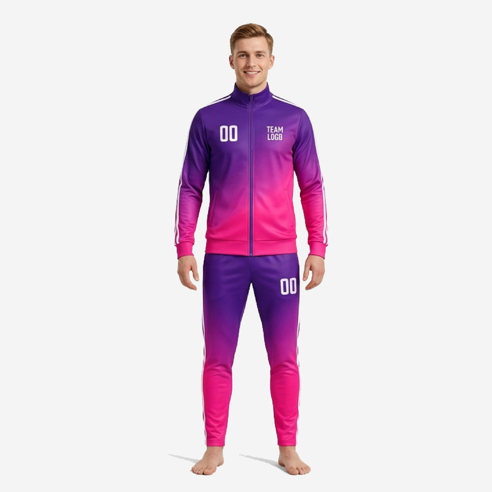 Performance Knit Custom Soccer Tracksuits - Purple and Pink