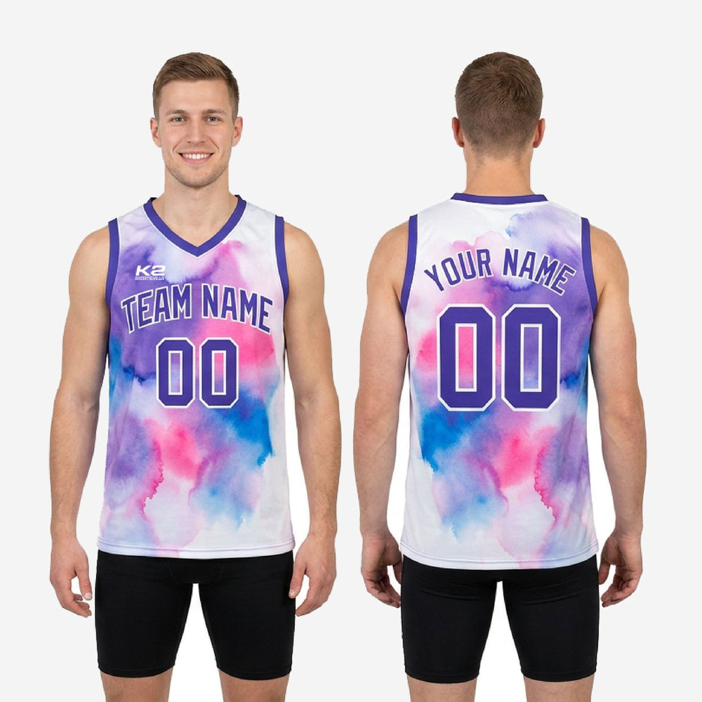 Custom Sublimated Basketball Jerseys with Club Crest - Purple