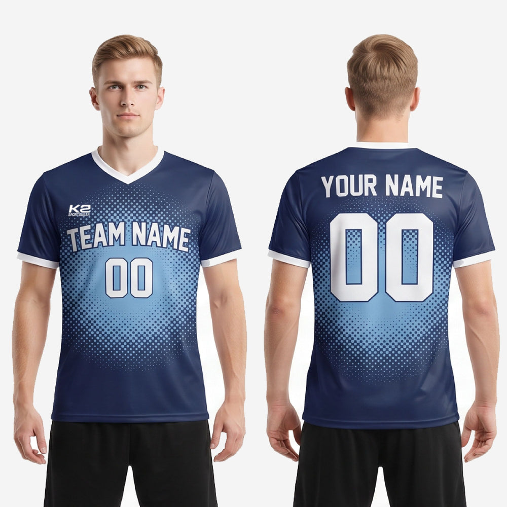 Custom Sublimation Soccer Jersey Design - Full Squad Navy Kit
