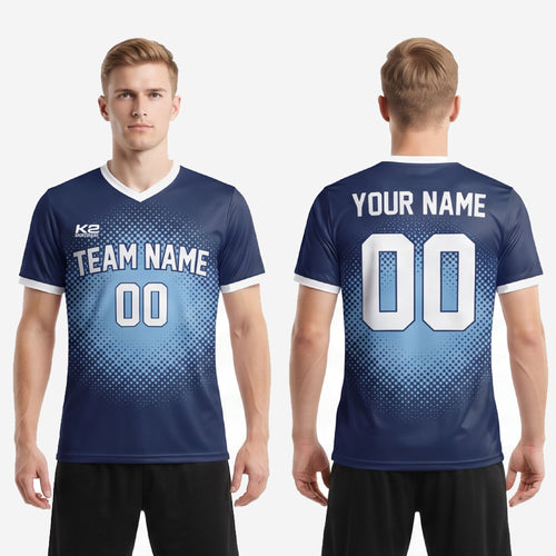 Custom Sublimation Soccer Jersey Design - Full Squad Navy Kit