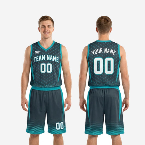 Custom Teal Basketball Uniforms - Charcoal Uniforms for the Season