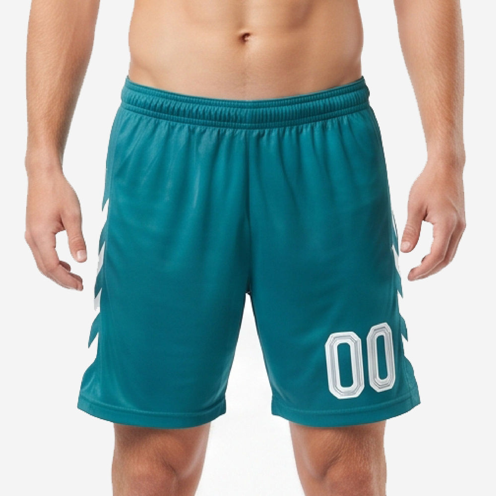 Green Soccer Shorts - Custom Teal, Full Sublimation