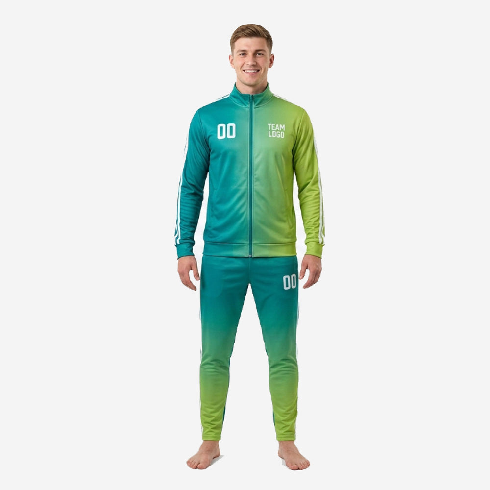 Bold Custom Teal Soccer Tracksuit - Teal and Lime Kit
