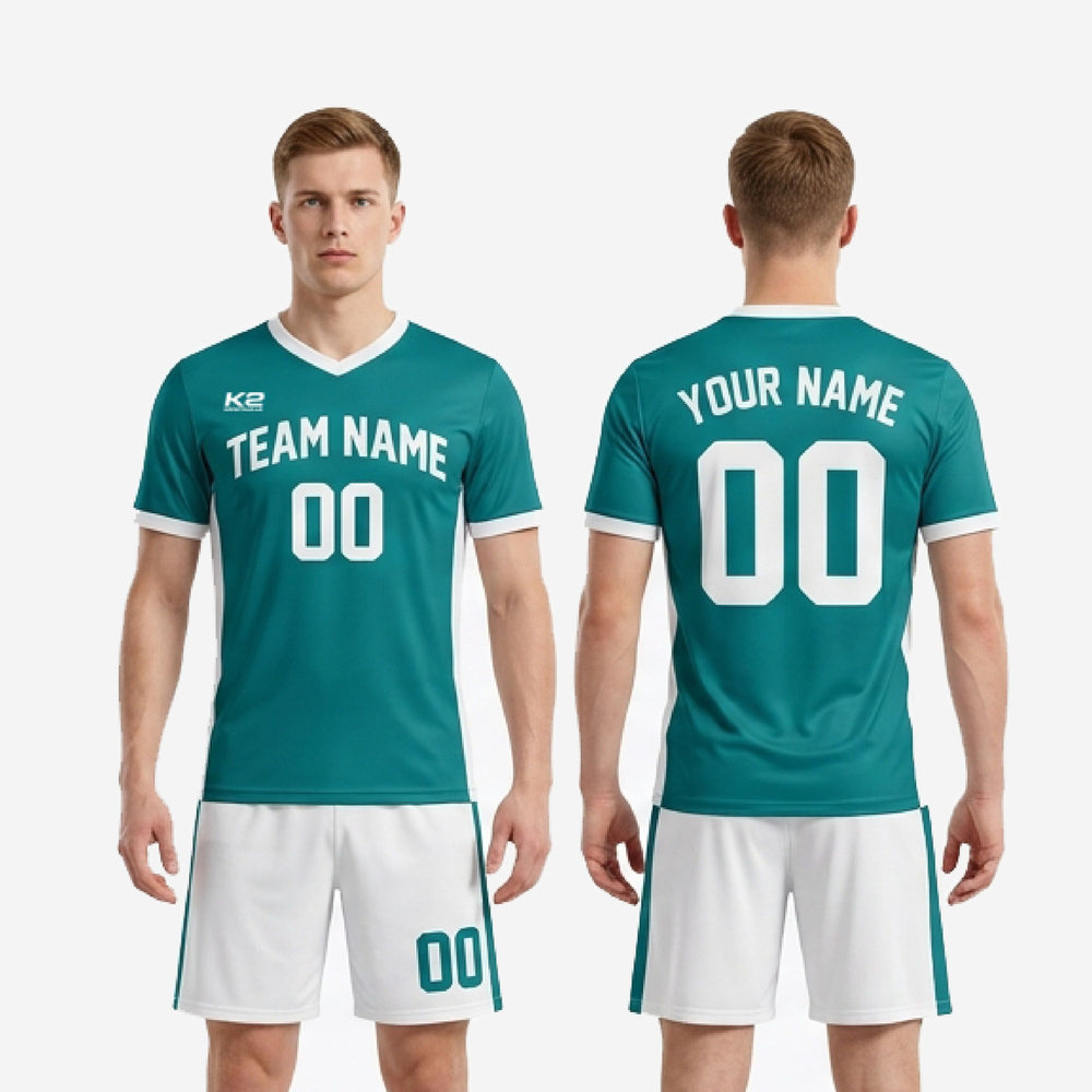 Custom Teal Men Soccer Outfits | Fade Resistant Print