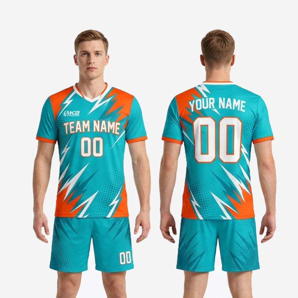 Custom Teal Soccer Uniforms - Jersey and Shorts Set