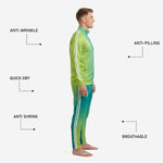 Custom teal soccer tracksuit white contrast stripe detail running full length of sleeve and tapered pant leg