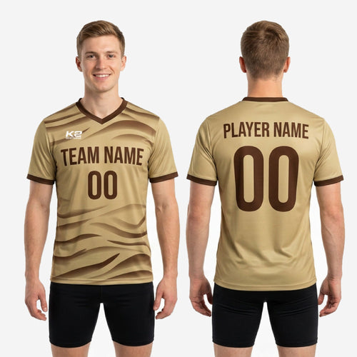 Back view of custom Vegas Gold mens custom training jersey showing player surname and number print zones