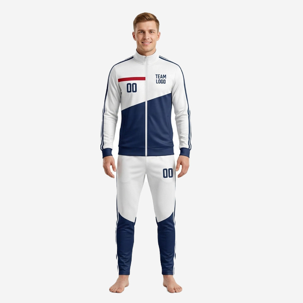Colorblock White Soccer Tracksuit | Custom Jacket and Pants