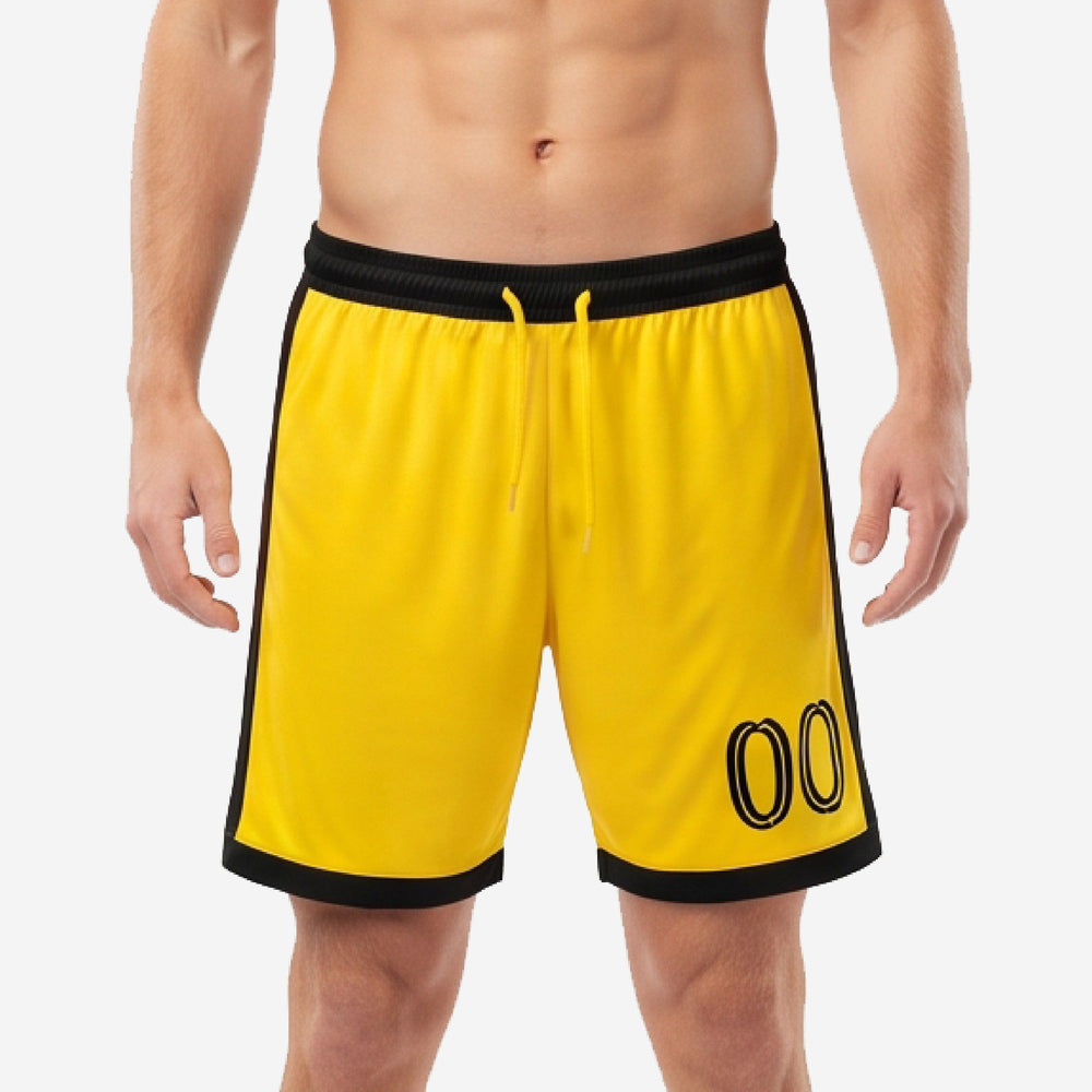 Yellow Soccer Shorts - Custom Yellow Solid Mens Match Shorts