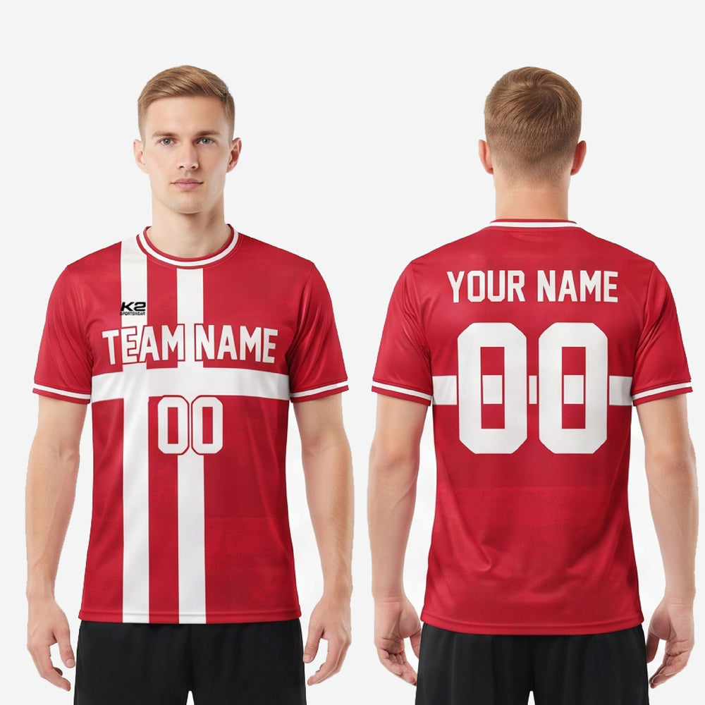 Full Print Custom Red Soccer Shirts - Crimson White