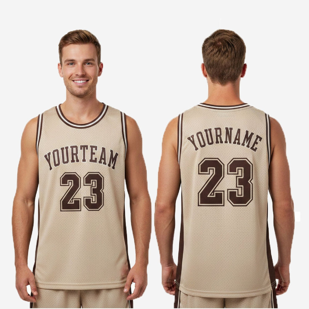 Full Sublimation Basketball Jerseys - Custom Tan and Brown