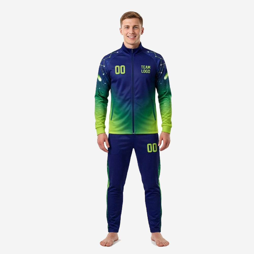 Galaxy Gradient Green Soccer Tracksuit | Custom Full Sublimation